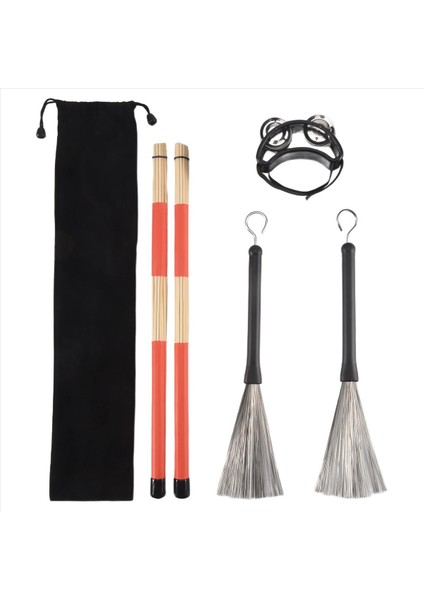 4pcs Drum Profesyonel Hafif Ahşap Akustik Davul Fırçaları Davul Sopa Araçları Kitler Seers Için Drum Oyuncuları (Yurt Dışından)