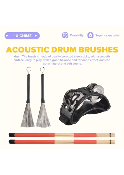 4pcs Drum Profesyonel Hafif Ahşap Akustik Davul Fırçaları Davul Sopa Araçları Kitler Seers Için Drum Oyuncuları (Yurt Dışından) fırsatları