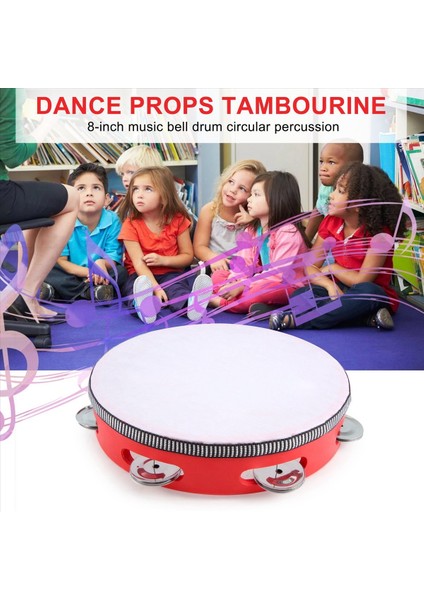Ktv Partisi Kırmızısı Için 8inch Müzikal Tambora Tamborine Drum Yuvarlak Perküsyon Si (Yurt Dışından) fırsatları