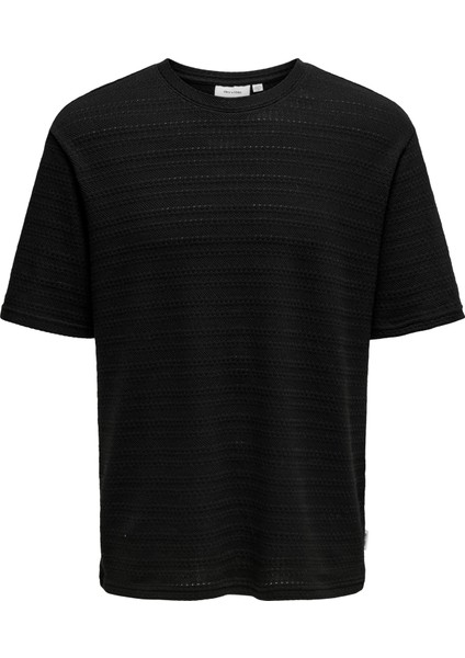 Onsgıvo Reg 12 Ss Crew Knıt Noos Erkek Siyah T-Shirt - 22031761