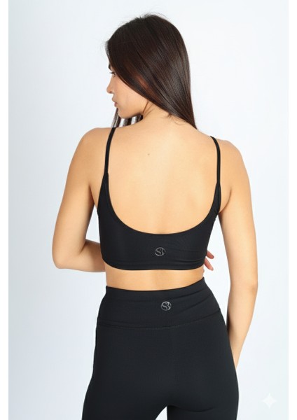 Crop Fit Sütlü Kahverengi Askılı Spor Bra