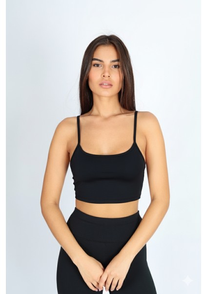 Crop Fit Sütlü Kahverengi Askılı Spor Bra fiyatları