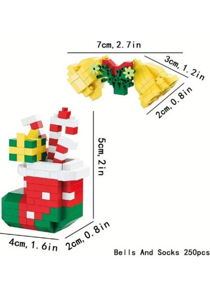 6'lı Yılbaşı Nano Blok Dekor Seti: Noel Çelengi, Tren, Elf ve Kış Temalı Yapı Paketi fiyatları