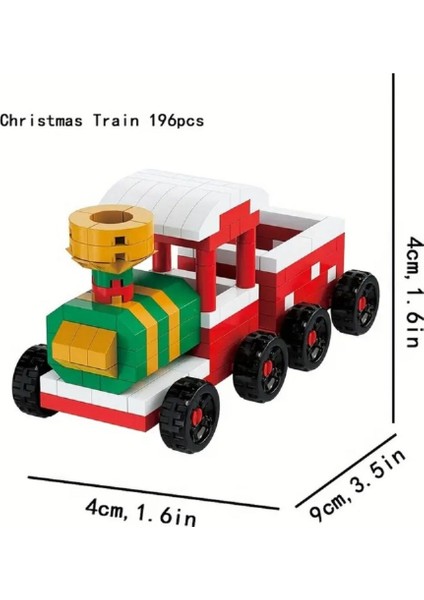 6'lı Yılbaşı Nano Blok Dekor Seti: Noel Çelengi, Tren, Elf ve Kış Temalı Yapı Paketi