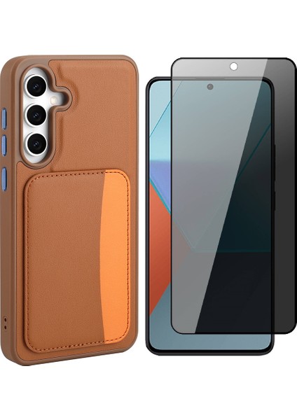 Samsung Galaxy S25 Fe Kılıf Kartlıklı Zore X-Kart Silikon Kapak + Hayalet Cam Ekran Koruyucu