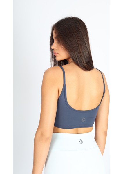 Crop Fit Sütlü Kahverengi Askılı Spor Bra modelleri