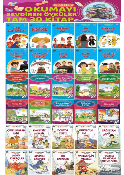 2.sınıf Okumayı Sevdiren En Beğenilen Öğretmen Tavsiyeli 30 Lu Hikaye Seti (32 Sayfa)