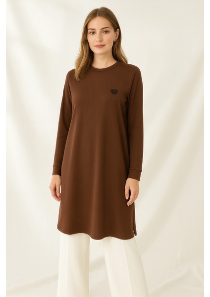 1099 Fitilli Göğüsü Arma Detaylı Bürümcük Tunik #10-25#