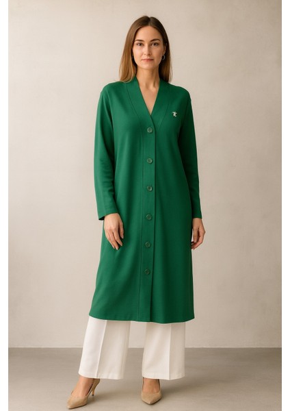 974 Düğmeli Flar Detaylı Oyşo Kumaş Hırka #10-25#