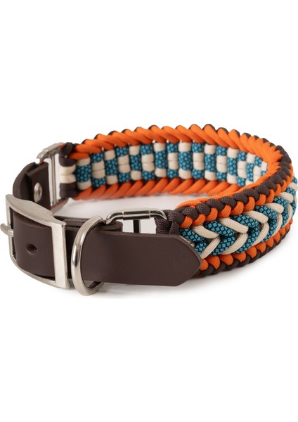 El Örgüsü Paracord & Deri Köpek Tasması – Dayanıklı Ayarlanabilir, Metal Tokalı, Orta ve Büyük Irk fiyatları