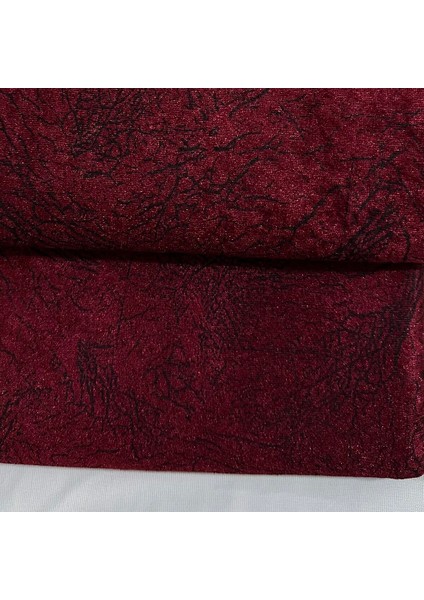 Koltuk Kaymaz Tabanlı Lüks Kadife Koltuk Kanepe Çekyat Örtüsü - Konforlu Bordo Damar Desenli 170x210 Cm