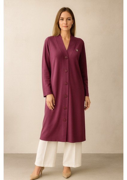 974 Düğmeli Flar Detaylı Oyşo Kumaş Hırka #10-25#