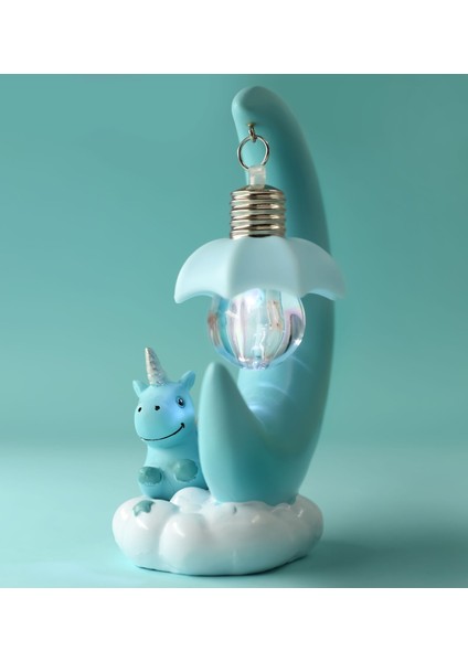 13.5cm Unicorn Figürlü Ay Tasarımlı LED Gece Lambası – Pil ile Çalışan Dekoratif Masa Üstü Işık, Çocuk Odası, Bebek Odası ve Hediye Için Masaüstü Lamba indirimleri