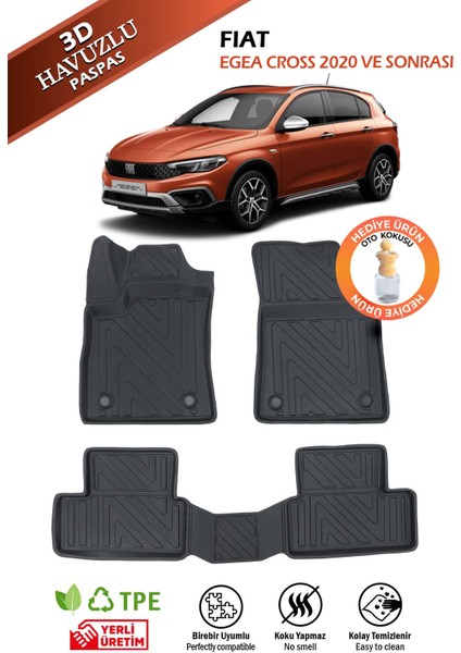 Havuzlu 4d Siyah Paspas Takımı,fiat-Egea-Cross 2020 ve Sonrası4d Havuzlu Paspas