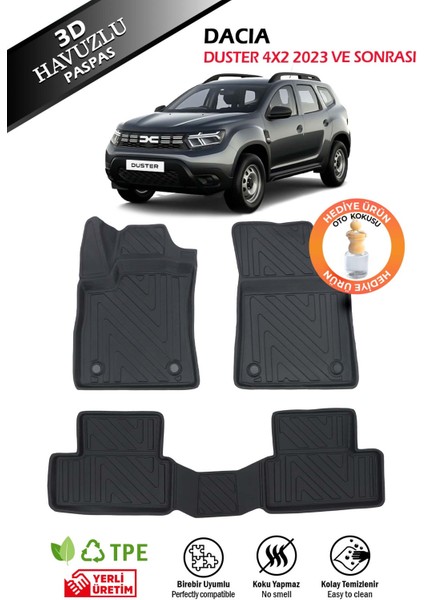 Havuzlu 4d Siyah Paspas Takımı,dacia-Duster 4x2 2023 ve Sonrası 4d Havuzlu Paspas