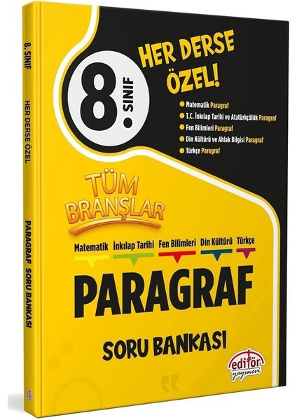 8.sınıf Her Derse Özel Matematik-Inkılap Tarihi-Fen Bilimleri-Türkçe-Din Kült Paragraf Soru Bankası indirimleri