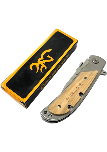 Browning Yarı Otomatik Ahşap Kabzeli Kemer Klipsli 23CM Outdoor Çakı fırsatları