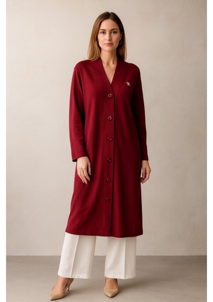 974 Düğmeli Flar Detaylı Oyşo Kumaş Hırka #10-25#