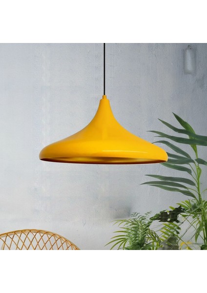 45 cm Çaplı Champion Xl Sarı Avize Tekli Sarkıt Lamba Cafe Restoran Salon Mutfak Avizeleri