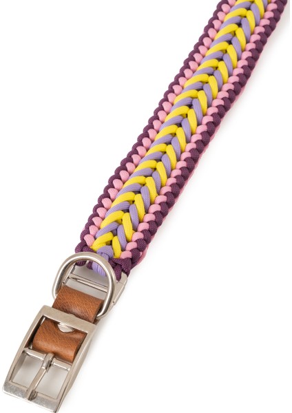 El Örgüsü Paracord & Deri Köpek Tasması – Dayanıklı Ayarlanabilir, Metal Tokalı, Orta ve Büyük Irk modelleri