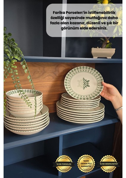 Kartanem 18 Parça 6 Kişilik Porselen Yemek Takımı