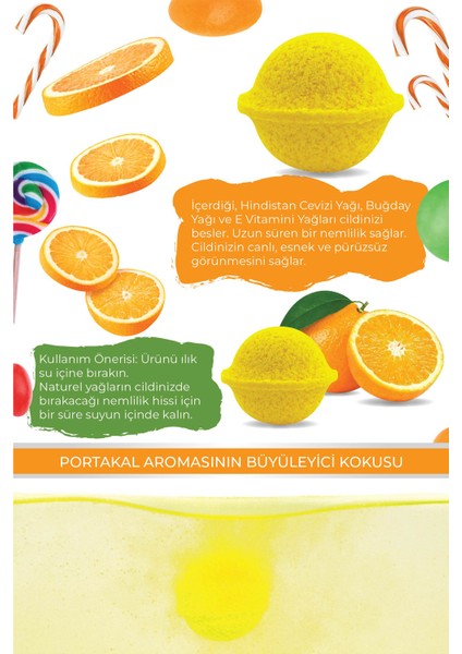 Kozmetik 2'li Banyo Topları Doğal Hindistan Cevizi Buğday Yağı ve E Vitaminli Portakallı Banyo Bombası 50 gr fiyatları