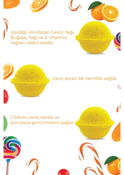 Kozmetik 2'li Banyo Topları Doğal Hindistan Cevizi Buğday Yağı ve E Vitaminli Portakallı Banyo Bombası 50 gr fırsatları