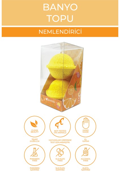 Kozmetik 2'li Banyo Topları Doğal Hindistan Cevizi Buğday Yağı ve E Vitaminli Portakallı Banyo Bombası 50 gr indirimleri