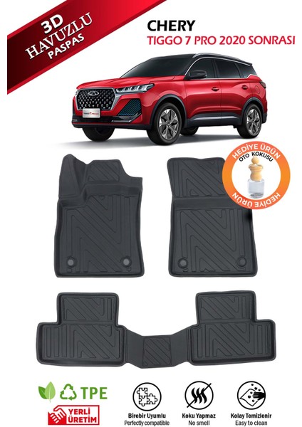 Havuzlu 4d Siyah Paspas Takımı,chery-Tıggo 7 Pro 2020 ve Sonrası 4d Havuzlu Paspas