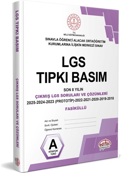 2025-2026 Lgs Tıpkı Basım Son 8 Yılın Çıkmış Soruları ve Çözümleri + Matematik Soru Bankası Hediyeli fiyatları