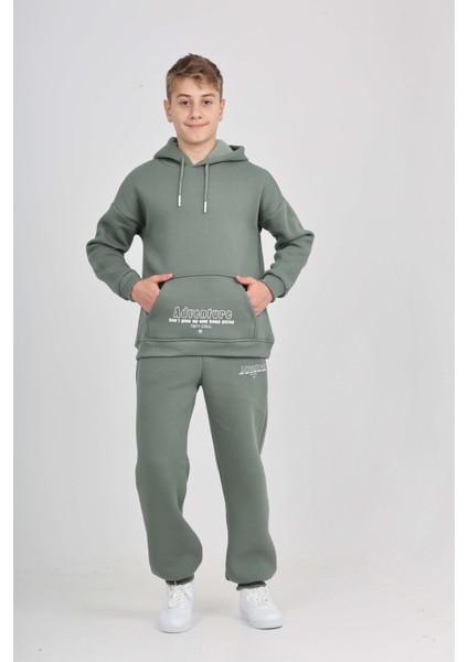 Erkek Çocuk Kanguru Cep Baskılı Eşofman Takım