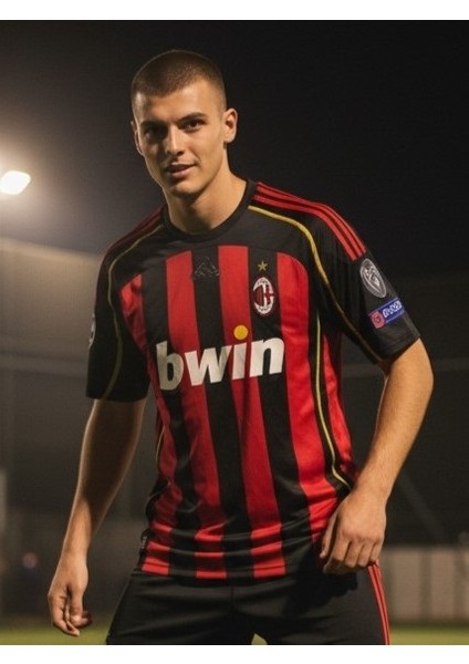 Ronaldinho Efsane Milan Nostalji Halı Saha Özel Tasarım Forması Kırmızı Siyah