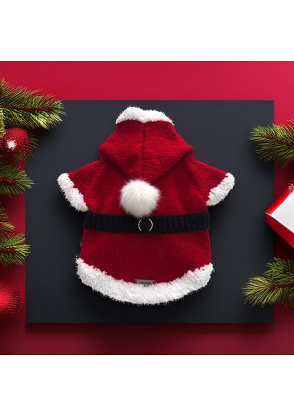 Kedi ve Köpek için Kapüşonlu Noel Baba Kostümü