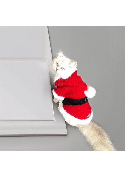 Kedi ve Köpek için Kapüşonlu Noel Baba Kostümü fırsatları