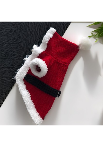 Kedi ve Köpek için Kapüşonlu Noel Baba Kostümü