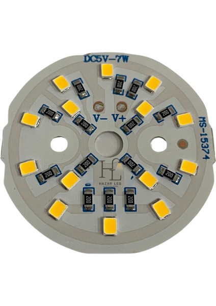 5 Volt 7 Watt Smd 2835 Ledli Hazır Projektör Ledi Gün Işığı Yuvarlak Pcb Avize Ledi 44MM (3 Adet) fiyatları
