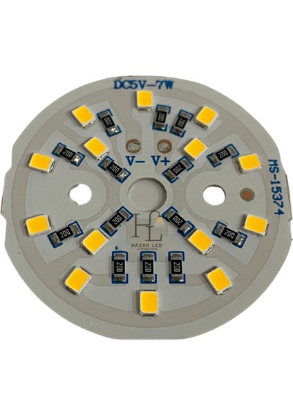 5 Volt 7 Watt Smd 2835 Ledli Hazır Projektör Ledi Gün Işığı Yuvarlak Pcb Avize Ledi 44MM (3 Adet) modelleri