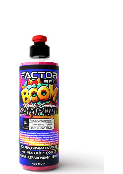 Boom Yoğun Konsantre Oto Yıkama Şampuanı 400 ML