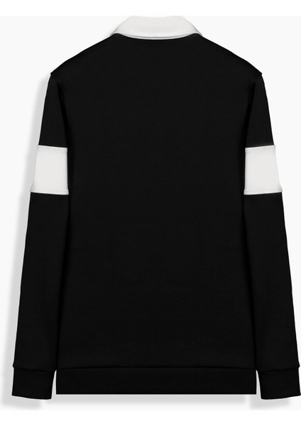 Polo Yaka Siyah Sweatshirt Siyah - Xxl fiyatları