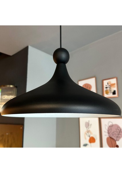 Champion Siyah Boncuk Başlık Tekli Avize Sarkıt Salon Mutfak Cafe Butik Lamba Aydınlatma Avizeler
