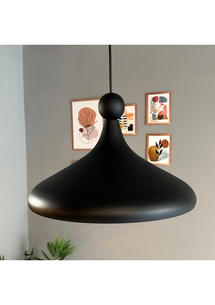 Champion Siyah Boncuk Başlık Tekli Avize Sarkıt Salon Mutfak Cafe Butik Lamba Aydınlatma Avizeler