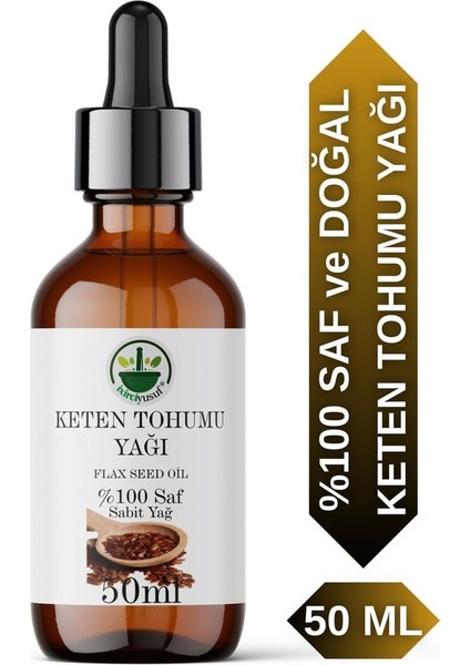 Soğuk Sıkım Keten Tohumu Yağı %100 Saf ve Doğal Soğuk Sıkım (50ML)