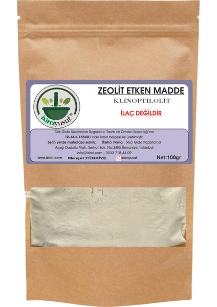 Zeolit Tozu Micronized Zeolite, Clinoptilolite (100GR)