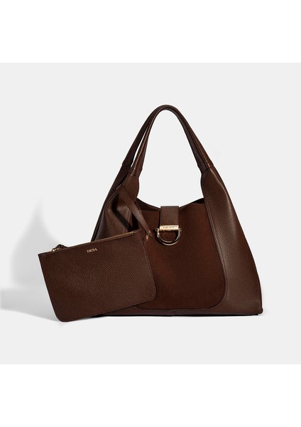 Kadın Bordo Cüzdan Aksesuarlı Deri Omuz Çantası