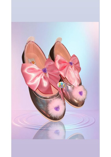 Pembe Parlak Fiyonklu Özel Tasarım Taşlı Doğum Günü Düğün Parti Ayakkabı Babet fiyatları