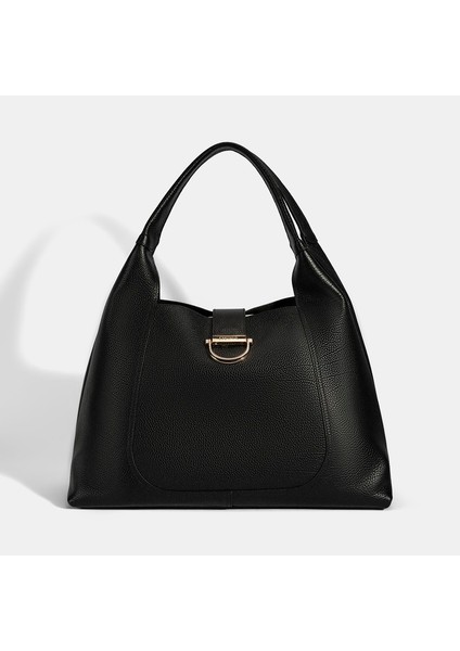Kadın Siyah Cüzdan Aksesuarlı Deri Omuz Çantası fiyatları
