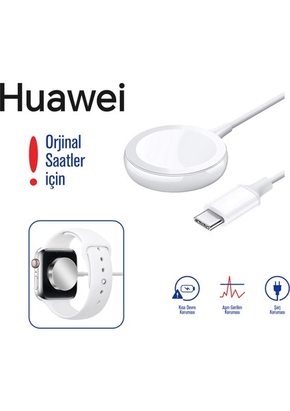Huawei Watch Serisi Manyetik Saat Şarjı Type-C Girişli Orjinal Huawei Watch Saatler Içindir Wth-30 fiyatları