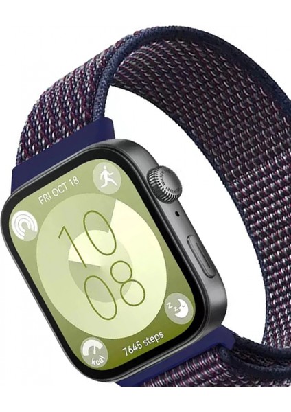 Huawei Fit 4 Hasırlı Cırtcırtlı Kordon - Mavi-Beyaz fiyatları