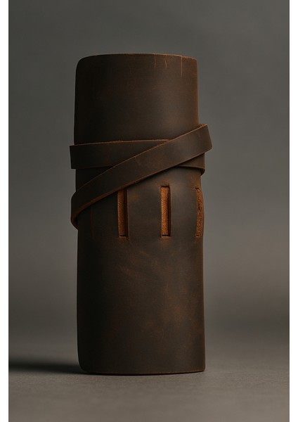 Kahverengi Hakiki Deri Rulo Kalemlik – Ayarlanabilir Kalem Bölümleri El Yapımı Kalem Çantası Organizer fiyatları