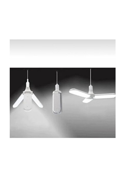 i Beyaz 3 Kollu Katlanabilir Pervane LED Ampul 30 Waat modelleri